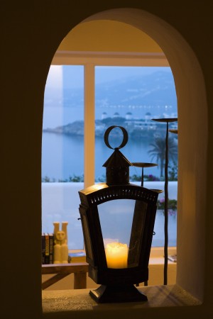 View of Mykonos Town from the living room